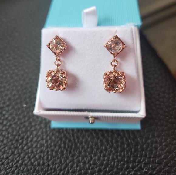 5.50 ct natural morganite dangle earrings. Brand new never worn! - Picture 3 of 5